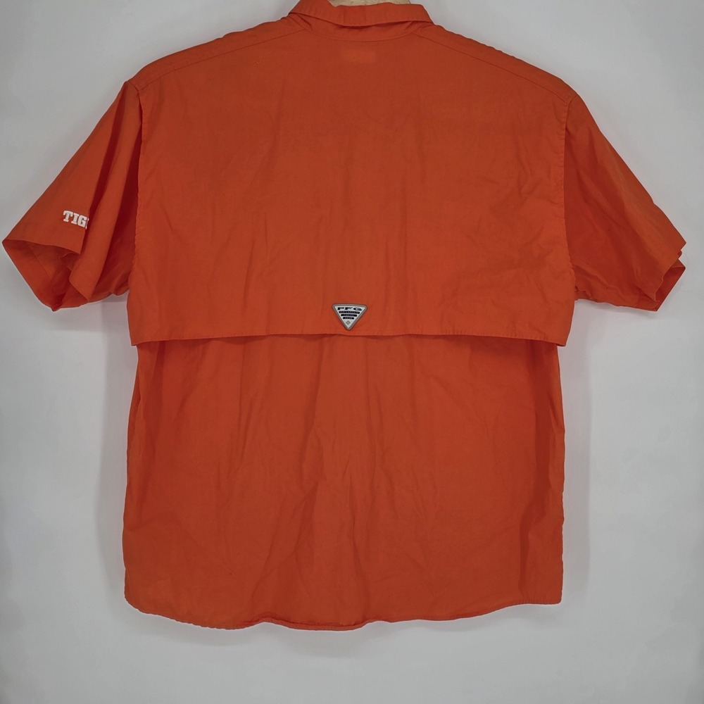 Columbia PFG Clemson Tigers Shirt Mens 2XL Orange XXL Button Up Vented Outdoors - Picture 5 of 9
